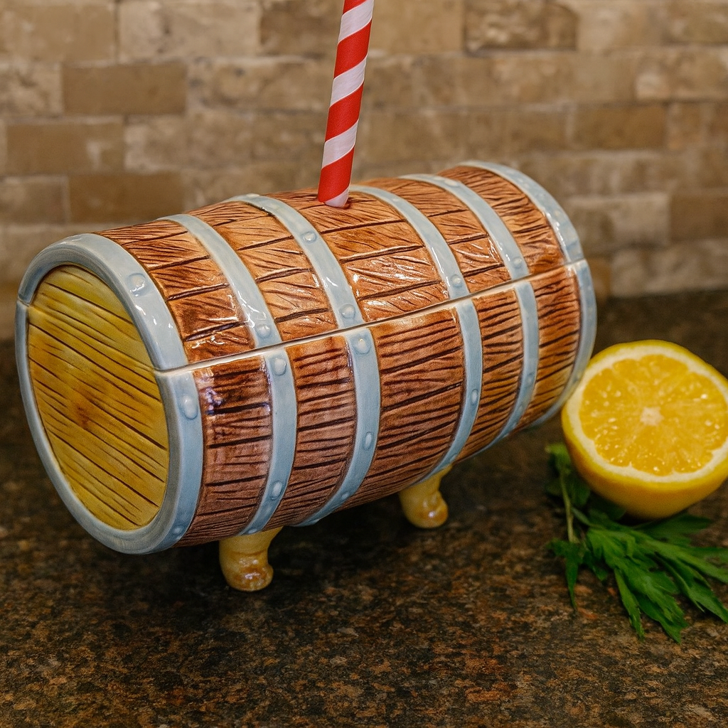Tiki Drinkware - Barrel W/ Lid - 20 oz.