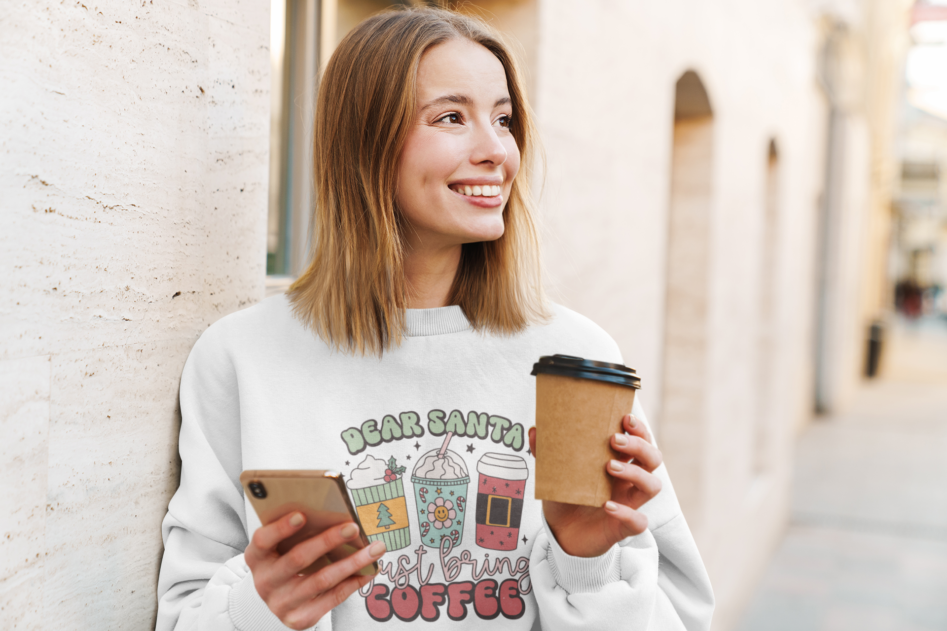 Dear Santa Just Bring Coffee Pullover