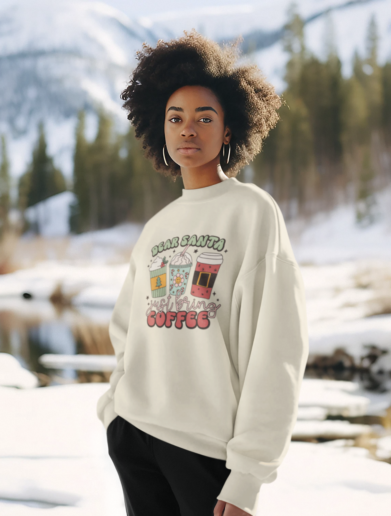 Dear Santa Just Bring Coffee Pullover